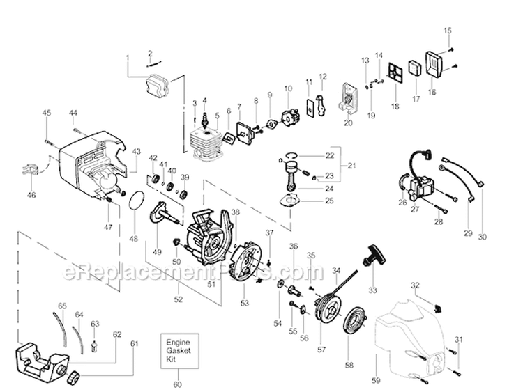 Page B Diagram and Parts List for TE500CXL Type 2 Weed Eater Trimmer